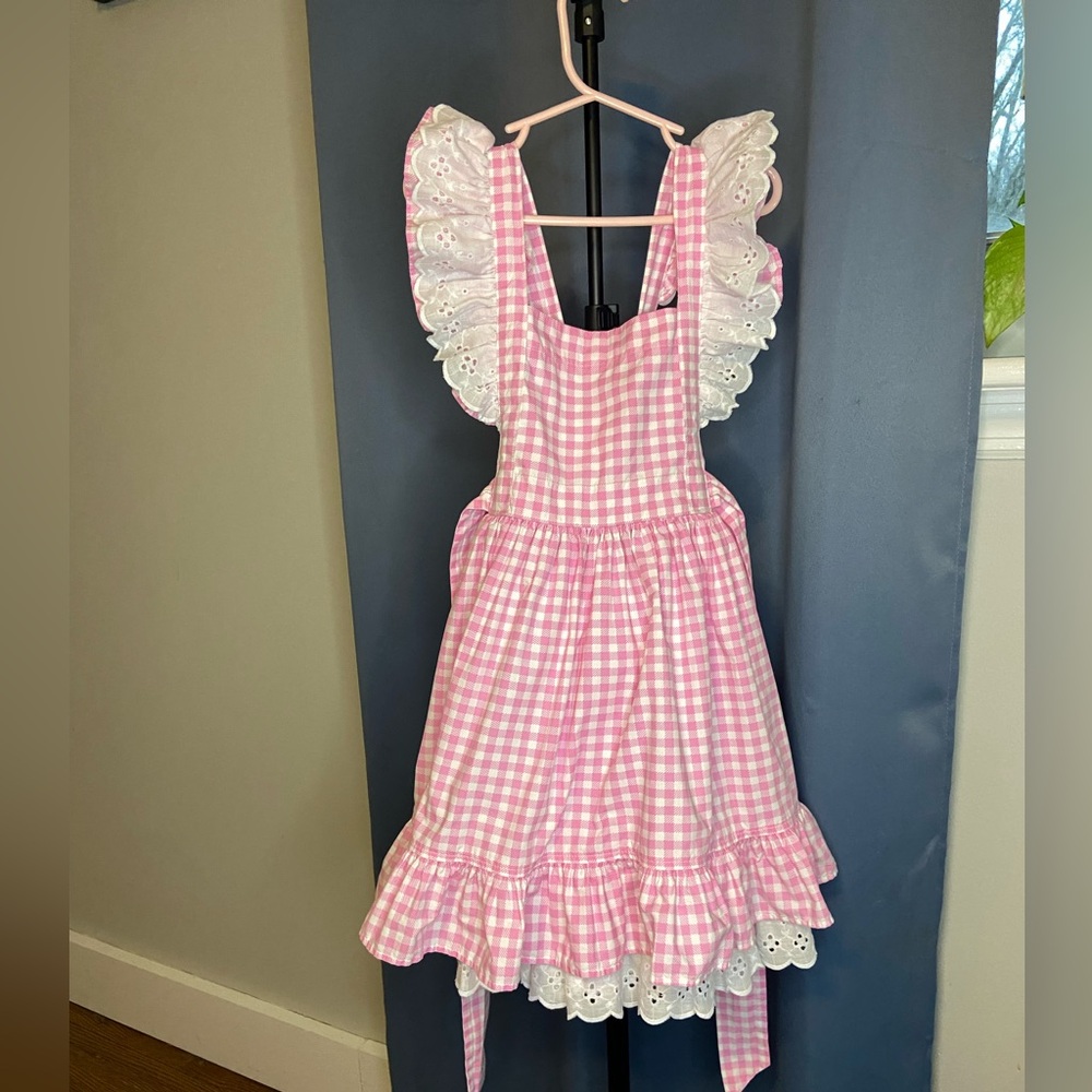Eleanor Rose Girls Pink and White Gingham Dress Lace Ruffles Spring Easter